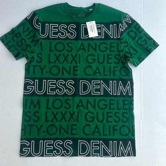 New GUESS Green Men Tee SZ M - Picture 1 of 3